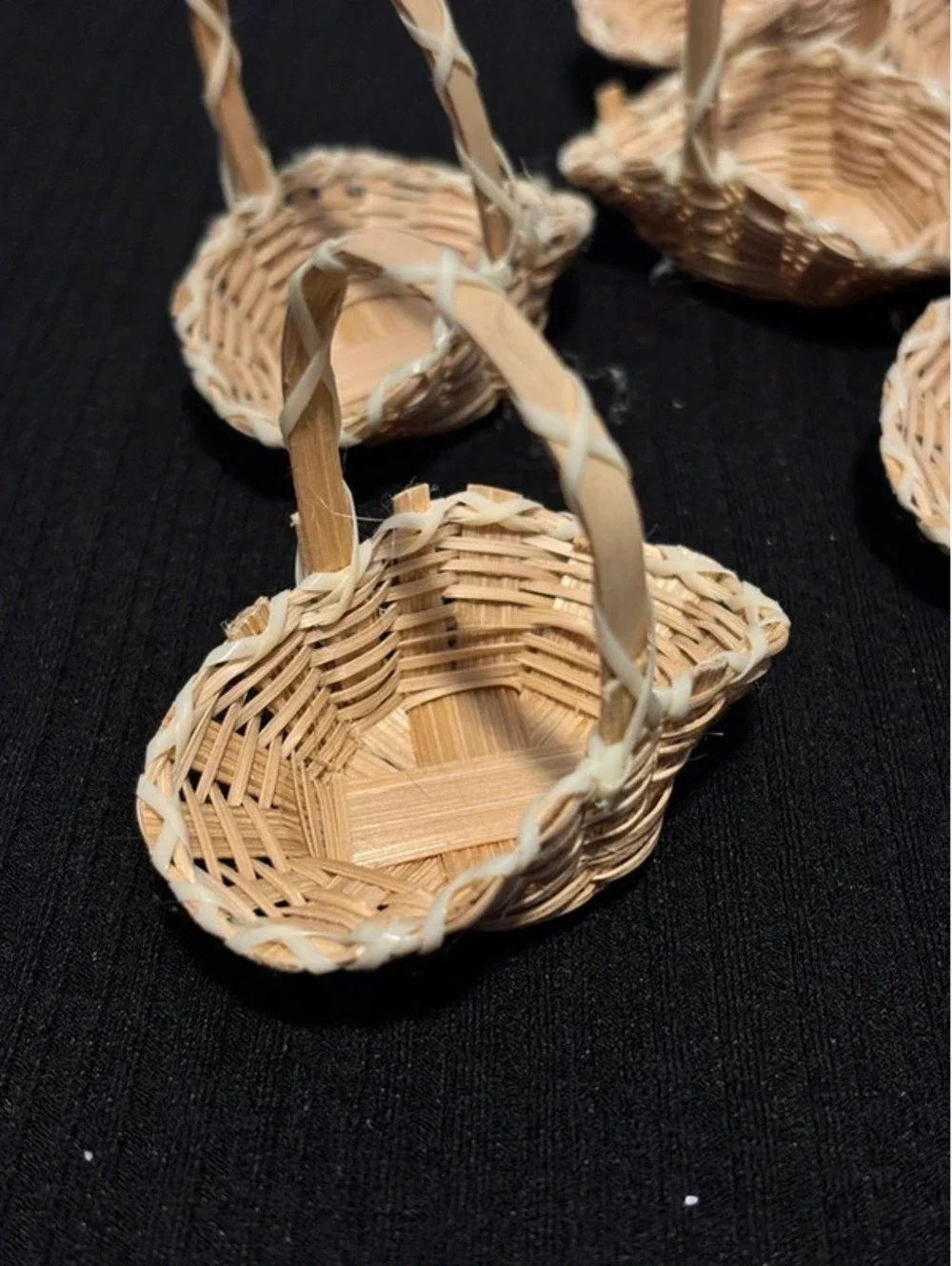 set of 11 small doll house woven baskets